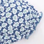 Blue Floral Baby Top with Puff Sleeves | Smocked Front Design · Soft & Breathable Cotton - Image 3